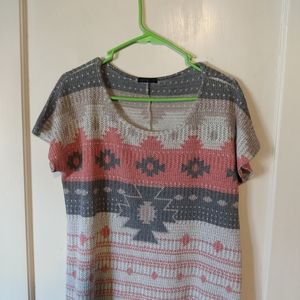 Short sleeve printed blouse